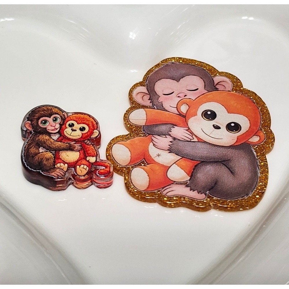 Monkey Punch Flatback Focal Bead Beaded Pen Badge Keychain Purse Charm Jourbal